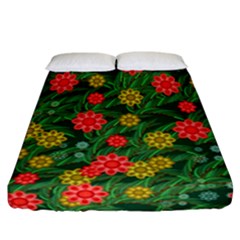 Completely Seamless Tile With Flower Fitted Sheet (california King Size) by Simbadda