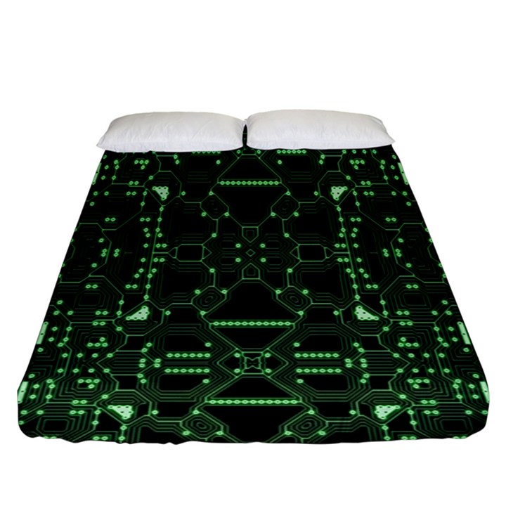 An Overly Large Geometric Representation Of A Circuit Board Fitted Sheet (King Size)