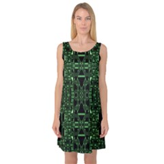 An Overly Large Geometric Representation Of A Circuit Board Sleeveless Satin Nightdress by Simbadda