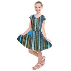 Two Abstract Architectural Patterns Kids  Short Sleeve Dress