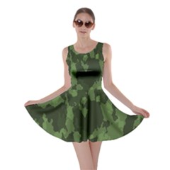 Camouflage Green Army Texture Skater Dress by Simbadda