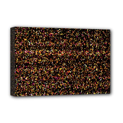 Pixel Pattern Colorful And Glowing Pixelated Deluxe Canvas 18  X 12   by Simbadda