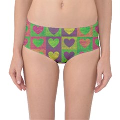 Pattern Mid-waist Bikini Bottoms by Valentinaart