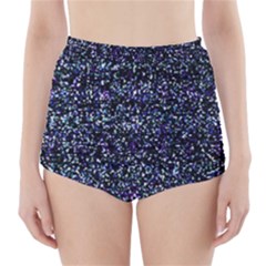 Pixel Colorful And Glowing Pixelated Pattern High-waisted Bikini Bottoms by Simbadda