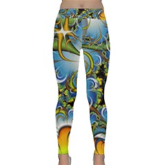 Fractal Background With Abstract Streak Shape Classic Yoga Leggings by Simbadda