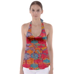 Abstract Art Pattern Babydoll Tankini Top by Simbadda