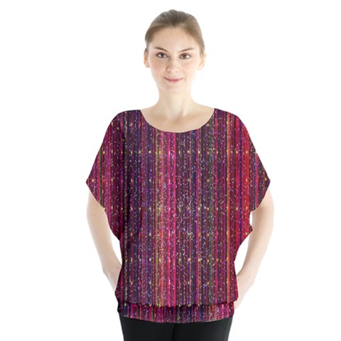 Colorful And Glowing Pixelated Pixel Pattern Blouse by Simbadda