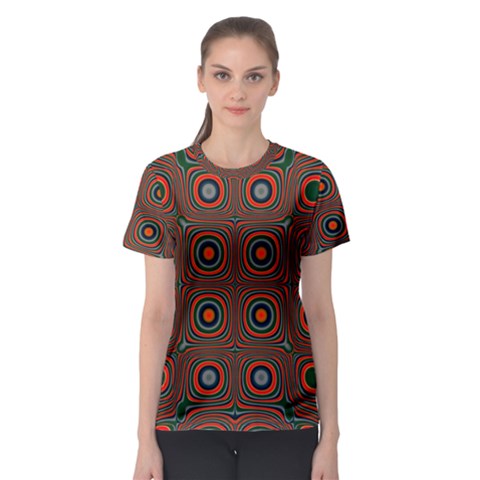 Vibrant Pattern Seamless Colorful Women s Sport Mesh Tee by Simbadda