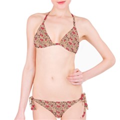 Vintage Flower Pattern  Bikini Set by TastefulDesigns