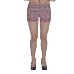 Vintage Flower Pattern  Skinny Shorts by TastefulDesigns