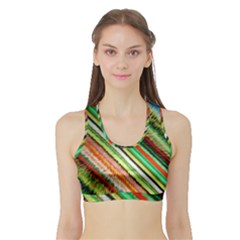 Colorful Stripe Extrude Background Sports Bra With Border by Simbadda