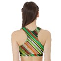 Colorful Stripe Extrude Background Sports Bra with Border View2