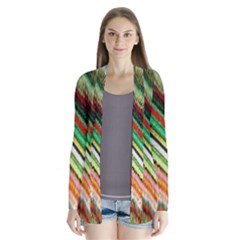 Colorful Stripe Extrude Background Cardigans by Simbadda