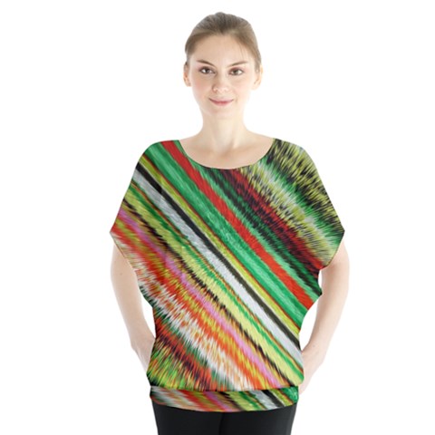 Colorful Stripe Extrude Background Blouse by Simbadda