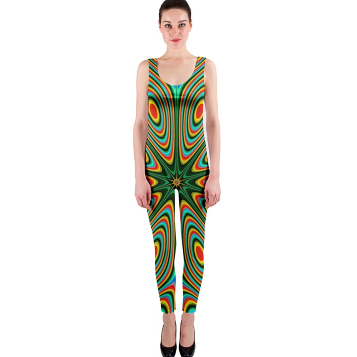 Vibrant Seamless Pattern  Colorful OnePiece Catsuit