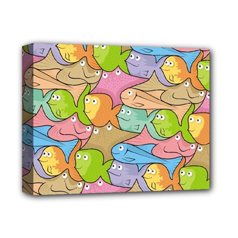 Fishes Cartoon Deluxe Canvas 14  X 11  by sifis