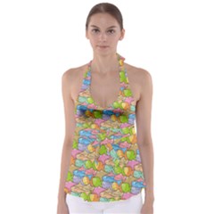 Fishes Cartoon Babydoll Tankini Top by sifis