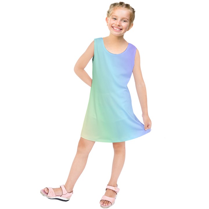 Multi Color Pastel Background Kids  Tunic Dress