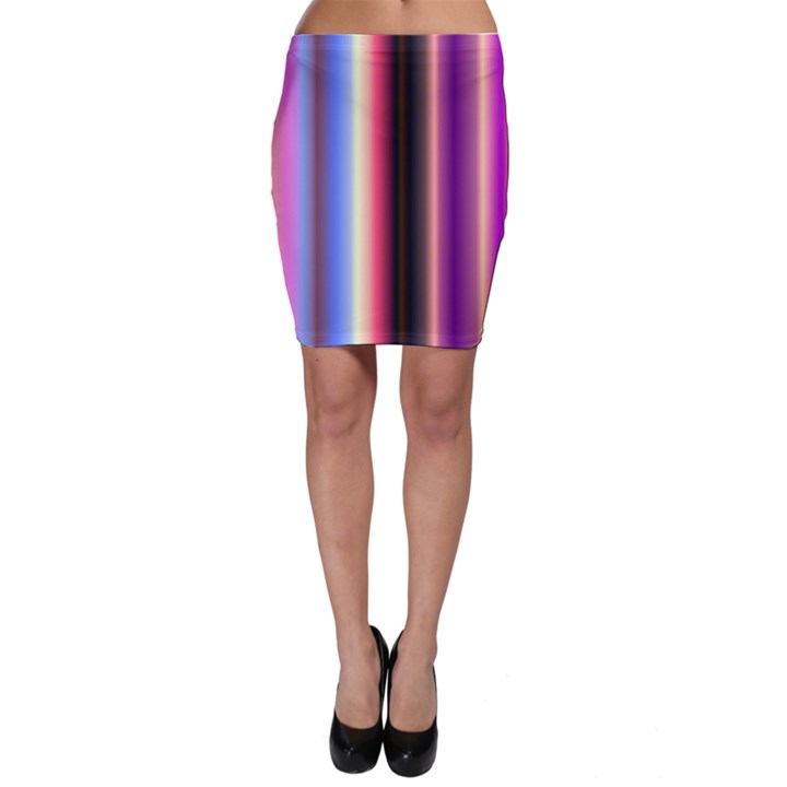 Multi Color Vertical Background Bodycon Skirt