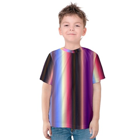 Multi Color Vertical Background Kids  Cotton Tee by Simbadda