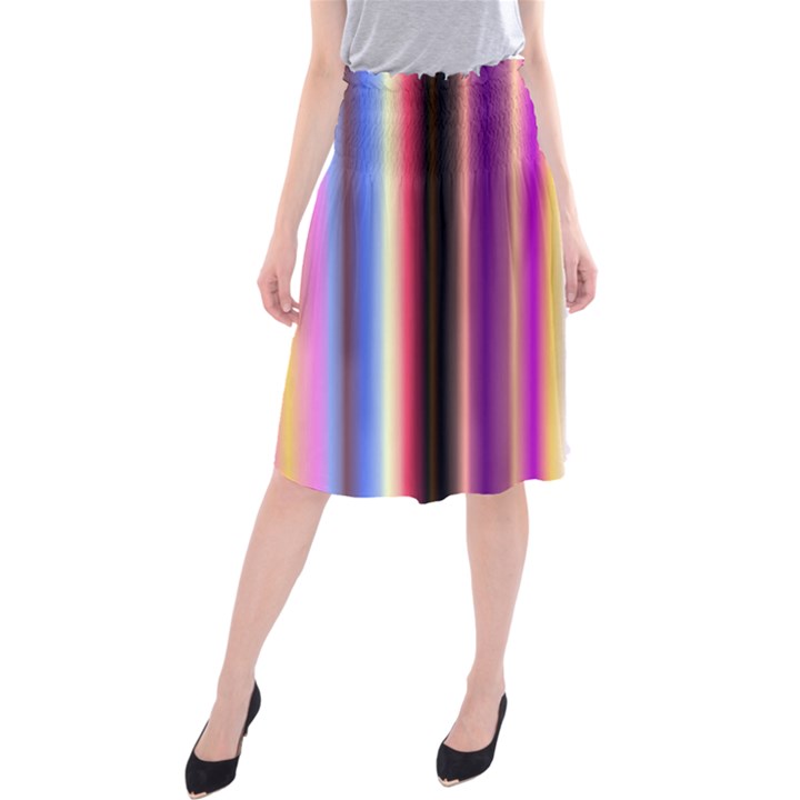 Multi Color Vertical Background Midi Beach Skirt