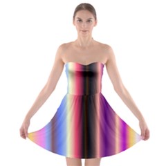 Multi Color Vertical Background Strapless Bra Top Dress by Simbadda