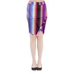 Multi Color Vertical Background Midi Wrap Pencil Skirt