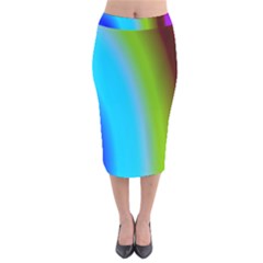 Multi Color Stones Wall Multi Radiant Velvet Midi Pencil Skirt by Simbadda