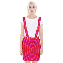 Pink Hypnotic Background Suspender Skirt by Simbadda