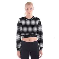 Black And White Modern Wallpaper Women s Cropped Sweatshirt by Simbadda