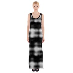 Black And White Modern Wallpaper Maxi Thigh Split Dress by Simbadda