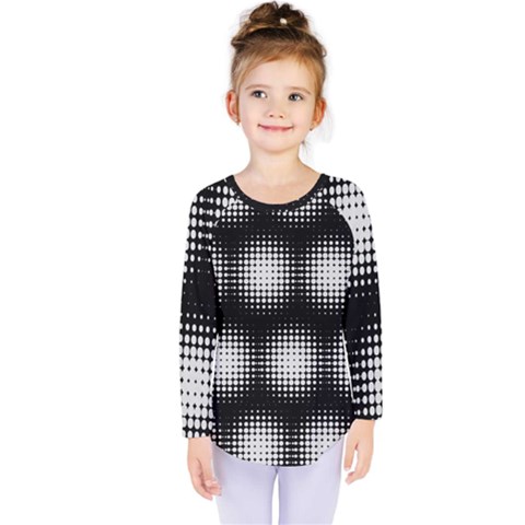 Black And White Modern Wallpaper Kids  Long Sleeve Tee by Simbadda