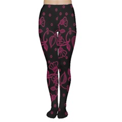 Floral Pattern Background Women s Tights by Simbadda