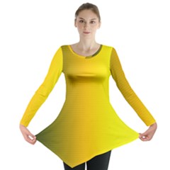 Yellow Gradient Background Long Sleeve Tunic  by Simbadda