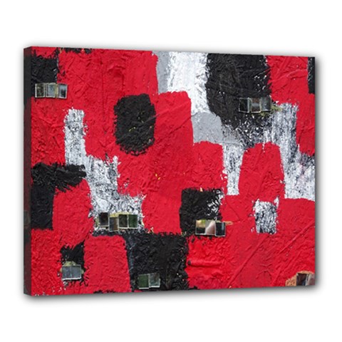 Red Black Gray Background Canvas 20  X 16  by Simbadda