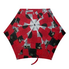 Red Black Gray Background Mini Folding Umbrellas by Simbadda