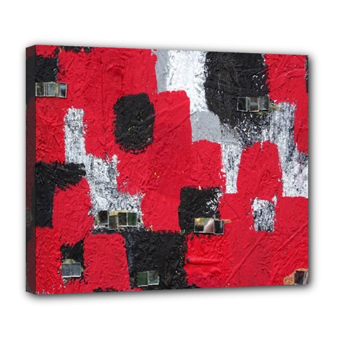 Red Black Gray Background Deluxe Canvas 24  X 20   by Simbadda