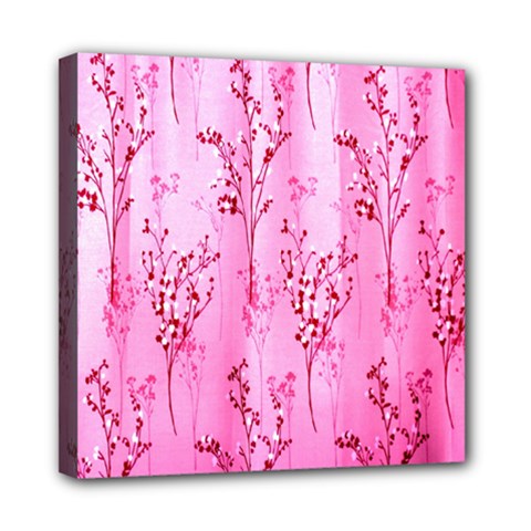 Pink Curtains Background Mini Canvas 8  X 8  by Simbadda