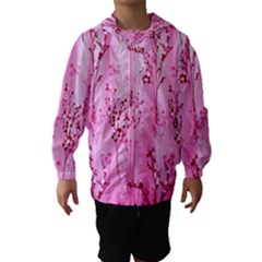 Pink Curtains Background Hooded Wind Breaker (kids) by Simbadda