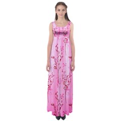 Pink Curtains Background Empire Waist Maxi Dress by Simbadda