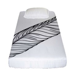 Feather Line Art Fitted Sheet (single Size) by Simbadda