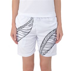 Feather Line Art Women s Basketball Shorts by Simbadda