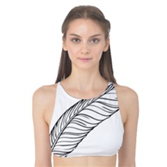 Feather Line Art Tank Bikini Top by Simbadda