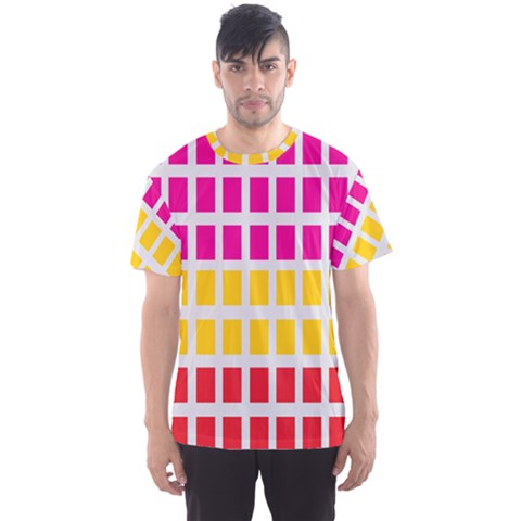 Squares Pattern Background Colorful Squares Wallpaper Men s Sport Mesh Tee by Simbadda