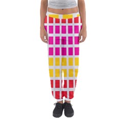 Squares Pattern Background Colorful Squares Wallpaper Women s Jogger Sweatpants by Simbadda