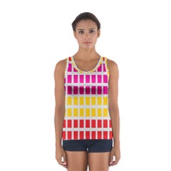 Squares Pattern Background Colorful Squares Wallpaper Women s Sport Tank Top  by Simbadda