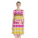 Squares Pattern Background Colorful Squares Wallpaper Sleeveless Chiffon Waist Tie Dress View1