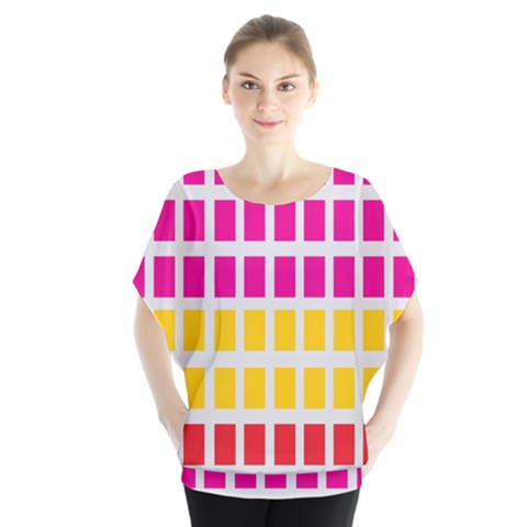 Squares Pattern Background Colorful Squares Wallpaper Blouse by Simbadda