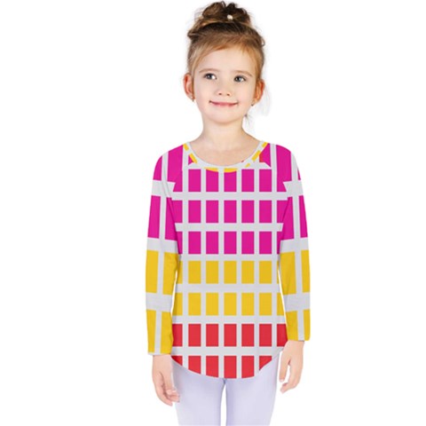 Squares Pattern Background Colorful Squares Wallpaper Kids  Long Sleeve Tee by Simbadda