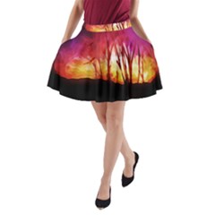 Fall Forest Background A-line Pocket Skirt by Simbadda